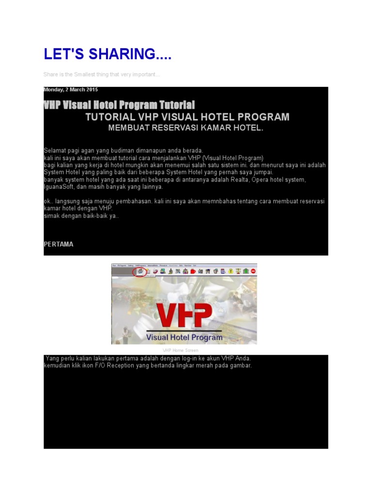 Tutorial Sistem VHP untuk Reservasi Hotel | PDF