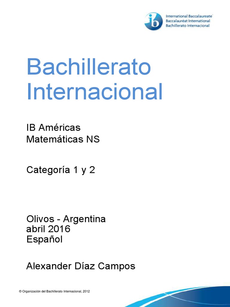 Cuadernillo De Datos Matematicas Ns Ib