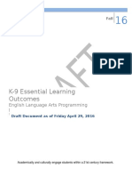 k-9 Essential Learning Outcomes Program Document