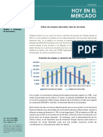 Datos de empleo descartan alza en tasas de interés