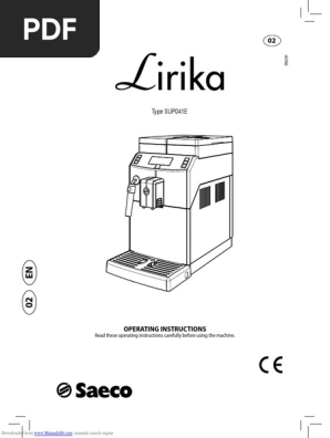 Saeco Lirika | PDF | Coffee | Ac Power Plugs And Sockets