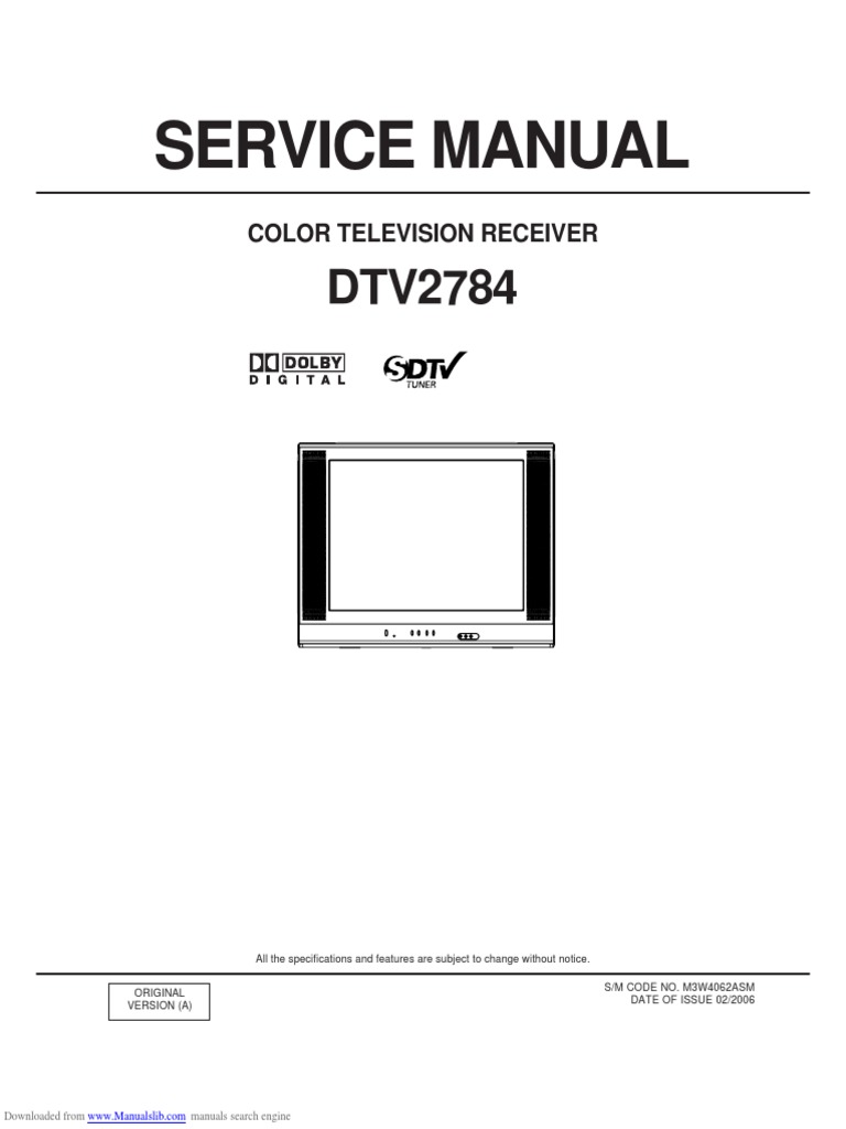 TV ILO SERVICE MANUAL Dtv2784 Orion | PDF | Printed Circuit Board ...