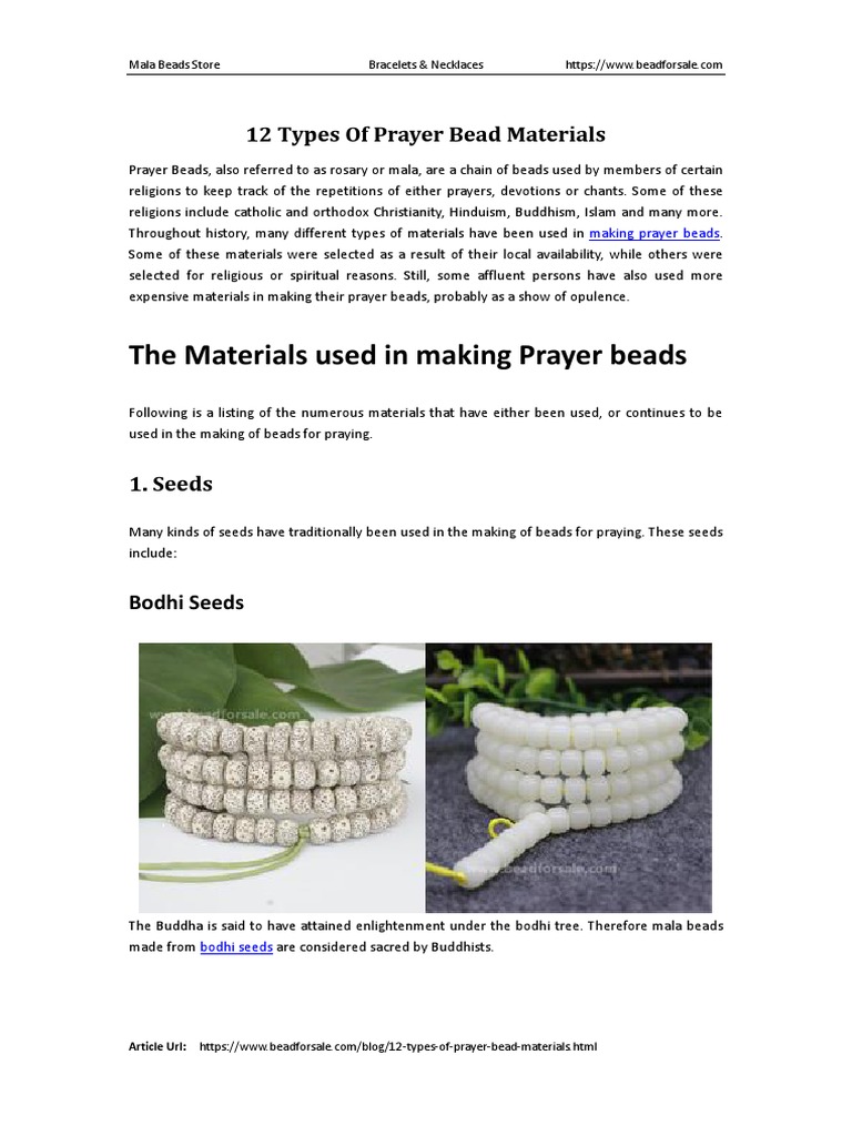 12 Types of Prayer Bead Materials PDF Bead Jewellery