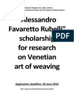 Favaretto Rubelli Scholarship Announcement