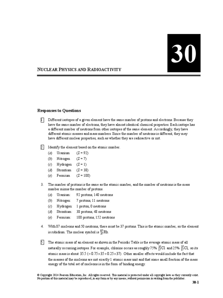 Ch20 Giancoli20e Manual   PDF   Radioactive Decay   Proton