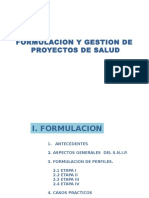 FORMULACION Y GESTION DE  PROYECTOS DE SALUD 