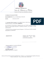 Certificado de Existencia de Fondos