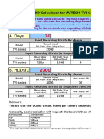 HDD Calculator for AVTECH TVI Camera Recording