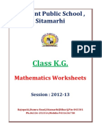 K.G. Mathematics-Worksheets Session 2012 2013