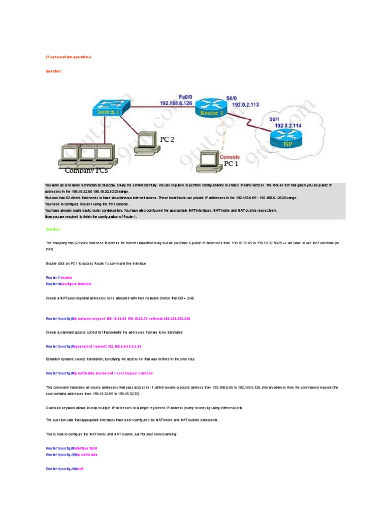 57 Ccna Nat Sim Question 2 | PDF | Ip Address | Internet Protocols