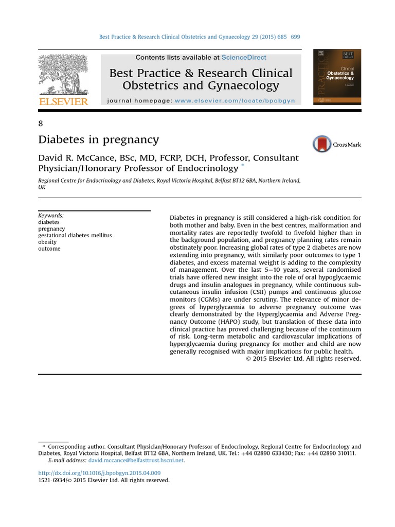 Diabetes in Pregnancy | PDF | Diabetes Mellitus Type 2 | Glycated ...