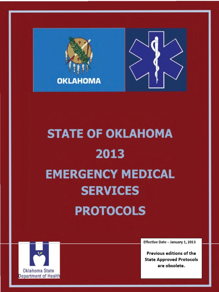 2013 State of Oklahoma EMS Protocols Emergency Medical Services