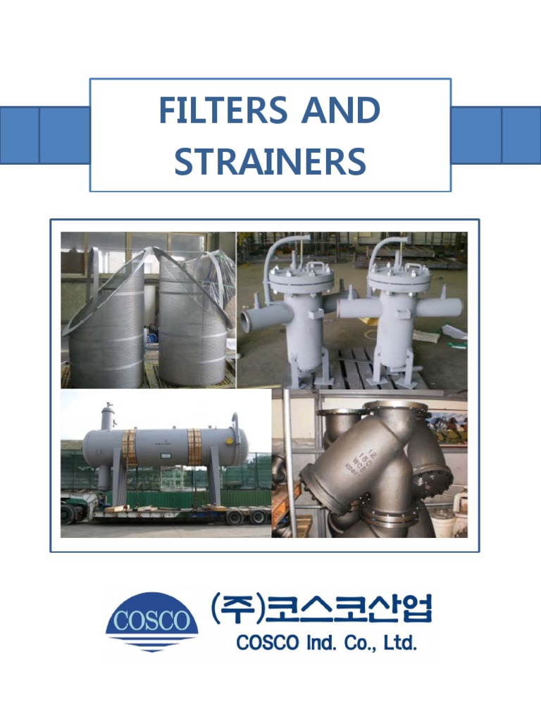 Cosco Strainer Filter Specifications | PDF | Filtration | Chemistry