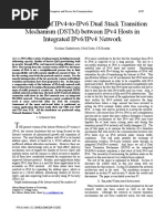 Simulation of IPv4-to-IPv6 Dual Stack Transition Mechanism (DSTM) between IPv4 Hosts in Integrated IPv6/IPv4 Network