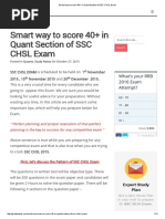 Smart Way To Score 40+ in Quant Section of SSC CHSL Exam