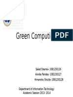 Green Computing: Department of Information Technology Academic Session 2013-2014