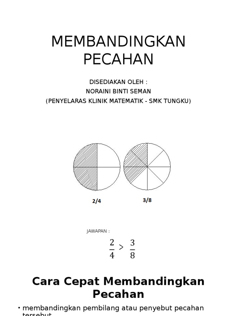 Membandingkan Pecahan Pdf