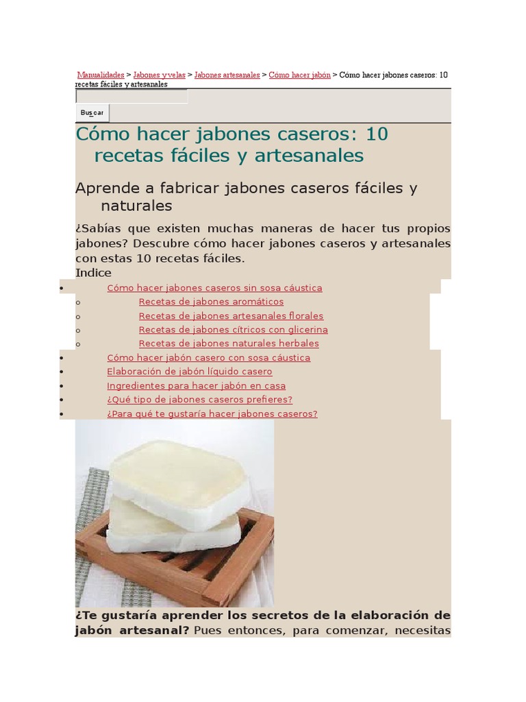 Jabon Casero | PDF | Jabón | Glicerol