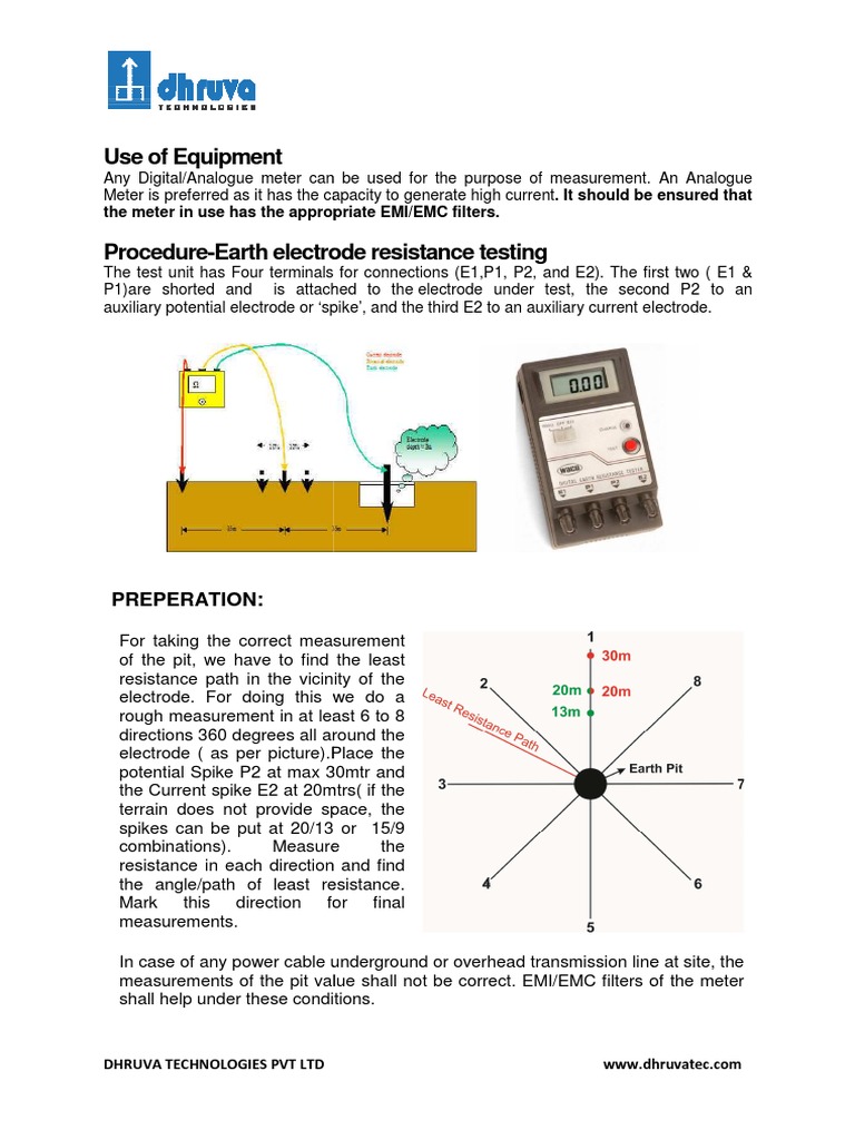 Earth Electrode Resistance Testing | PDF | Electromagnetic ...