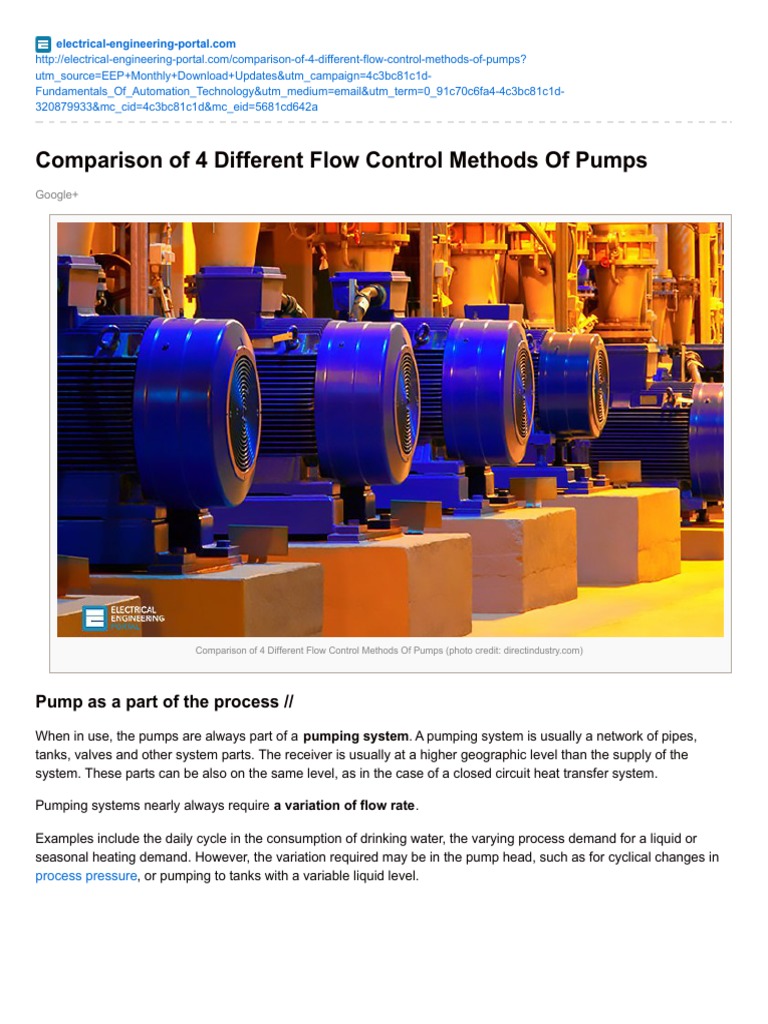 Comparison of 4 Different Flow Control Methods of Pumps PDF