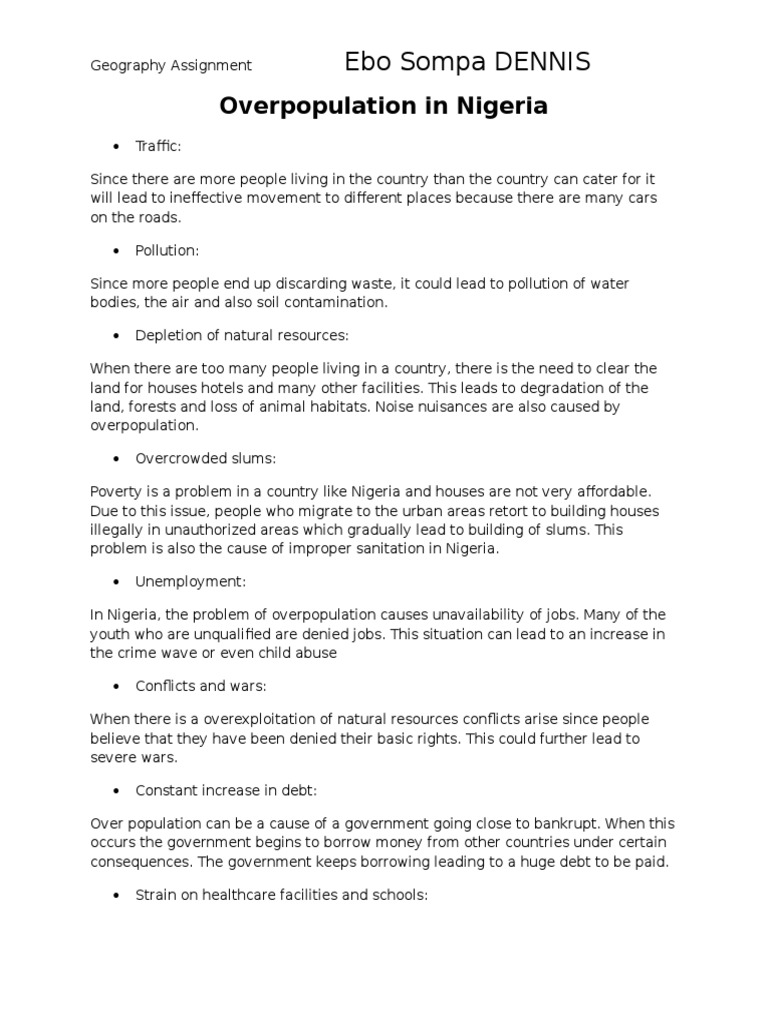 Essay on overpopulation for class 10 image