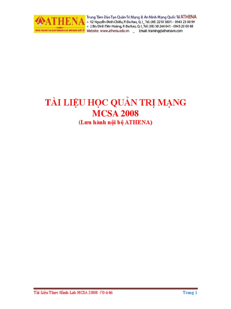 Athena Lab MCSA 2008 | PDF