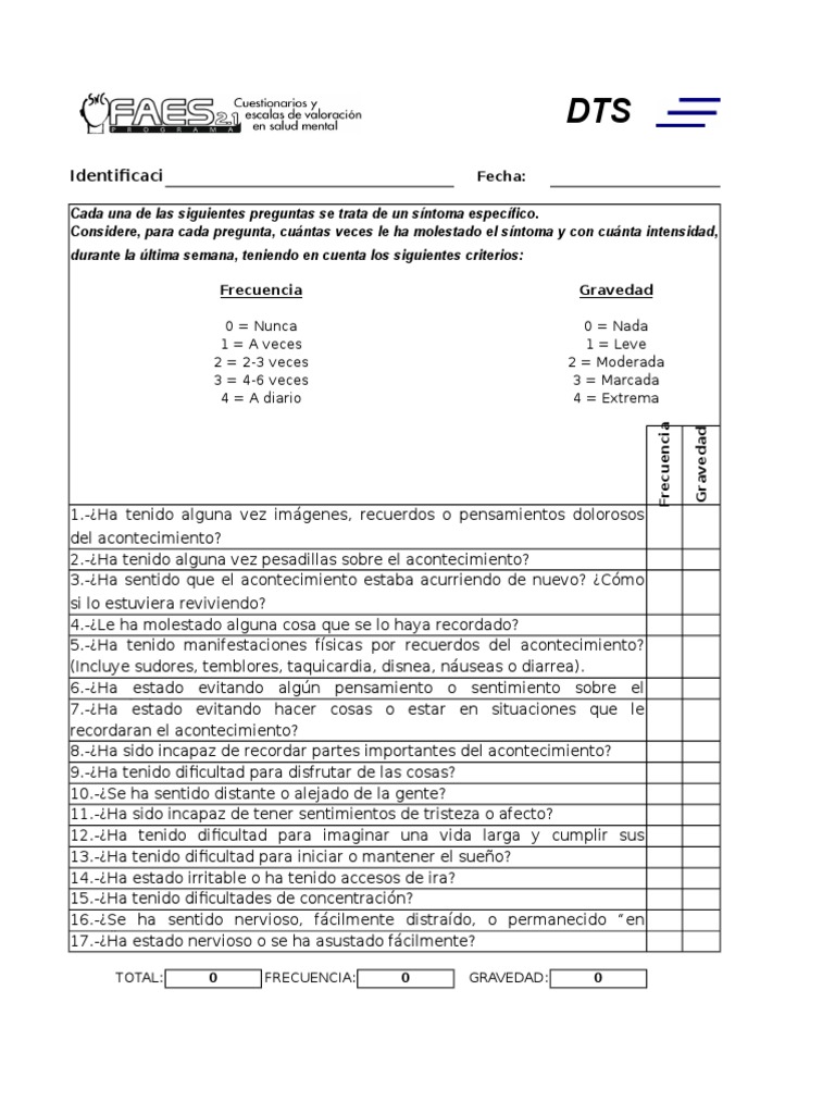 Test Escala de Trauma de Davidson (DTS)