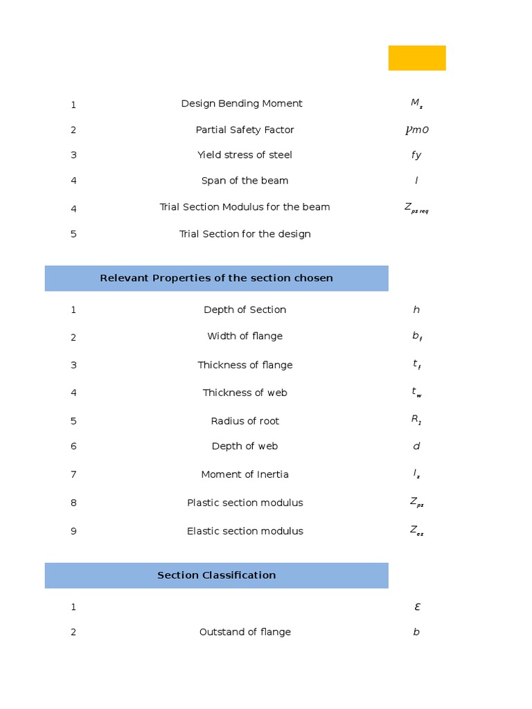 Design of Laterally Supported Beams As Per Is 800:2007 | PDF | Bending ...