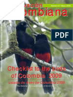 Checklist To The Birds of Colombia 2009