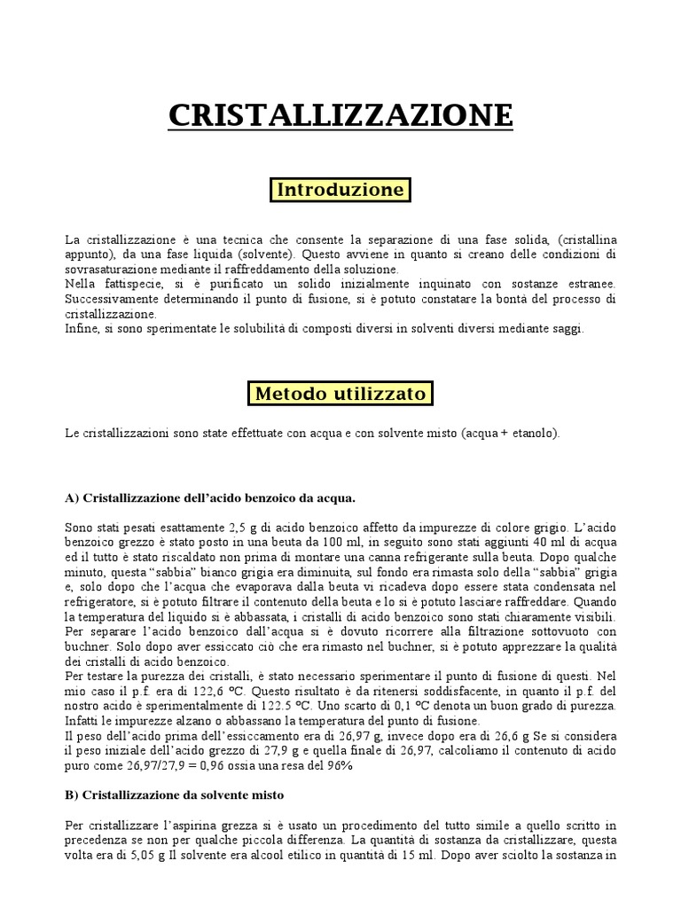 Cristallizzazione