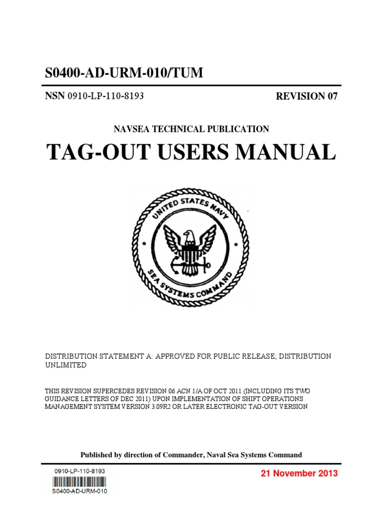 s0400 Ad Urm 010 Tum (Revision 7), Tag Out Users Manual | PDF | United ...