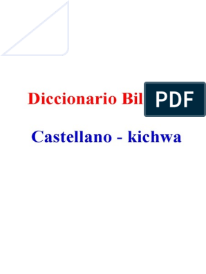 Diccionario Bilingue Castellano Kichwa Naturaleza Prueba