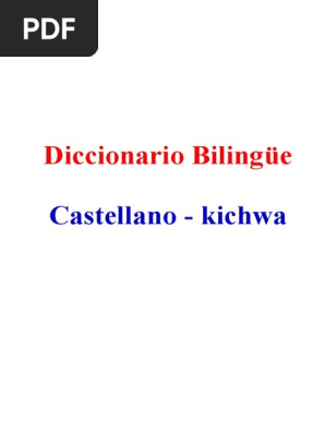 Diccionario Bilingue Castellano Kichwa Naturaleza Prueba