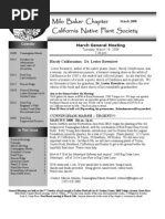 Milo Baker Chapter Newsletter, March 2008 ~ California Native Plant Society