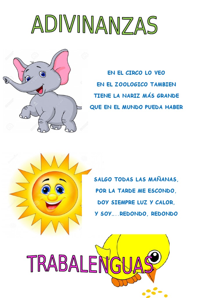 Adivinanzas y Trabalenguas para Niños | PDF | Hogar, jardinería y bricolaje