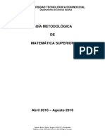 Guía Metodológica de Matemática Superior Abril-Agosto 2016
