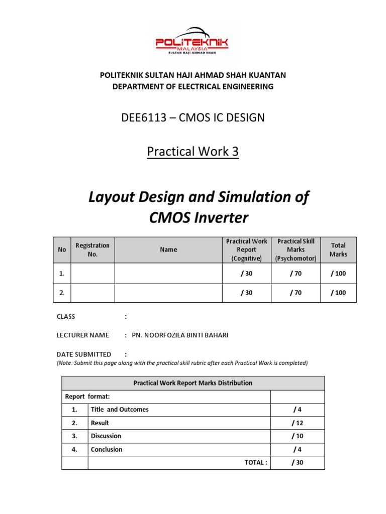 CMOS Inverter Layout Design Guide | PDF | Cmos | Electronic Design