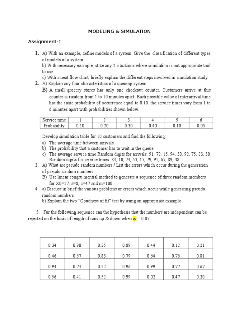 Simulation Assignment Overview | PDF | Randomness | Probability ...