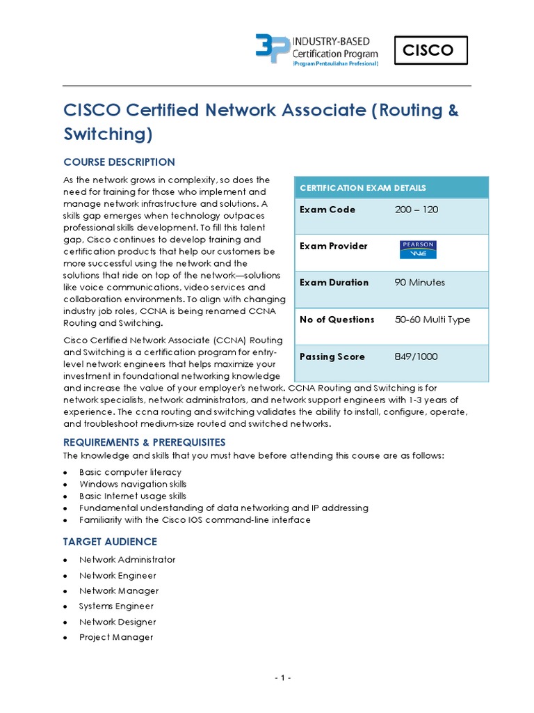 CCNA Routing and Switching Overview | PDF | Cisco Certifications ...