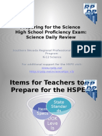 Preparing For The Science High School Proficiency Exam: Science Daily Review