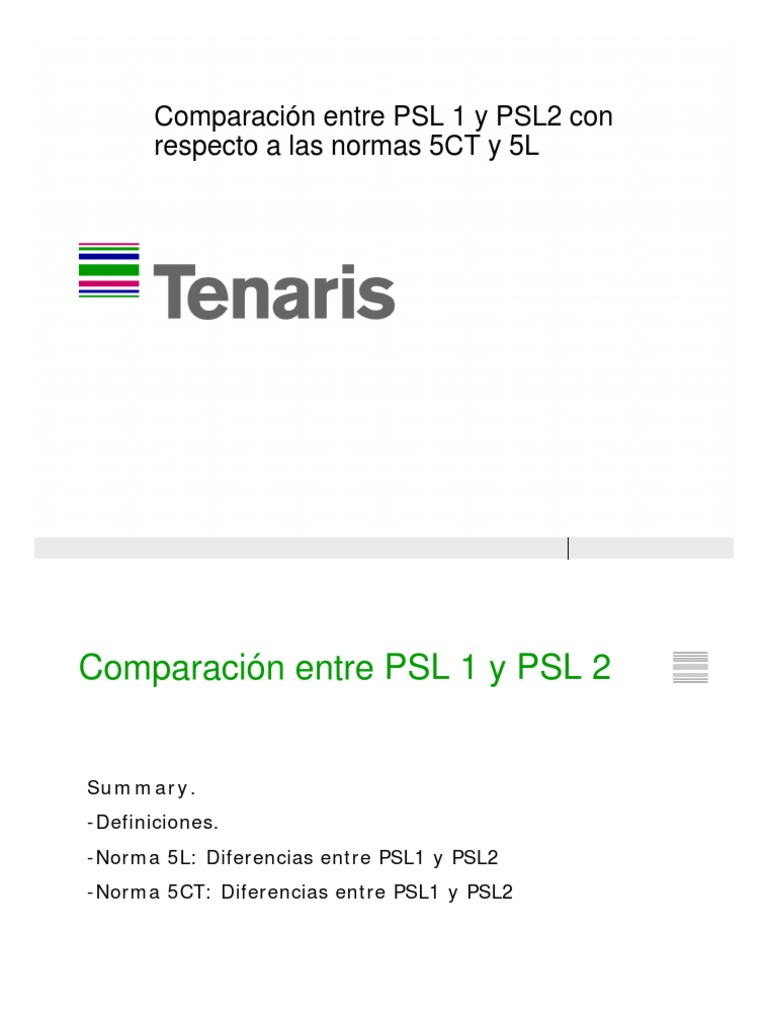 Comparativa PSL1 vs PSL2 en Normas 5CT y 5L | PDF | Calidad (comercial ...