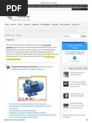 1060 Projects List of PIC Microcontroller