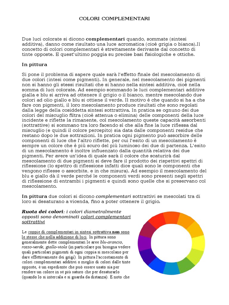 Colori Complementari | PDF