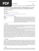 Allelopathic Effects of Aqueous Extracts of Bermuda Grass (Cynodon Dactylon L.) On Germination Characteristics and Seedling Growth of Corn (Zea Maize L.)