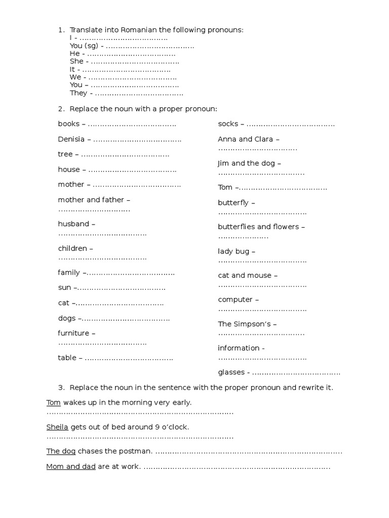 Exercitii de Limba Engleza Incepatori | Syntactic Relationships