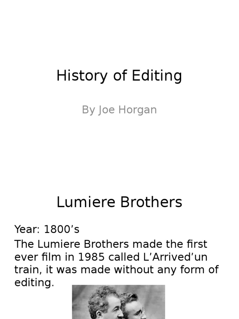 History of Editing | PDF