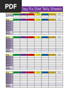 21 Day Fix Tally Sheet