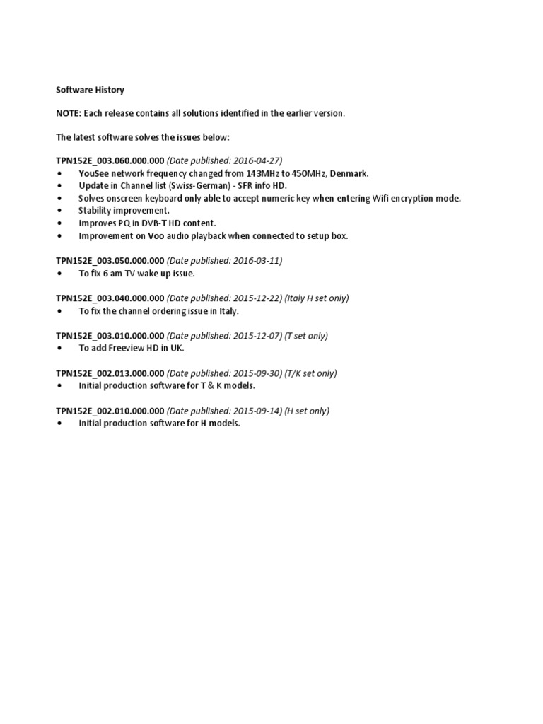 Software Update Log for Tech Users | PDF