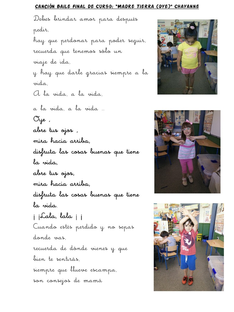 Cancion Oye Abre Tus Ojos Mira Hacia Arriba Letra