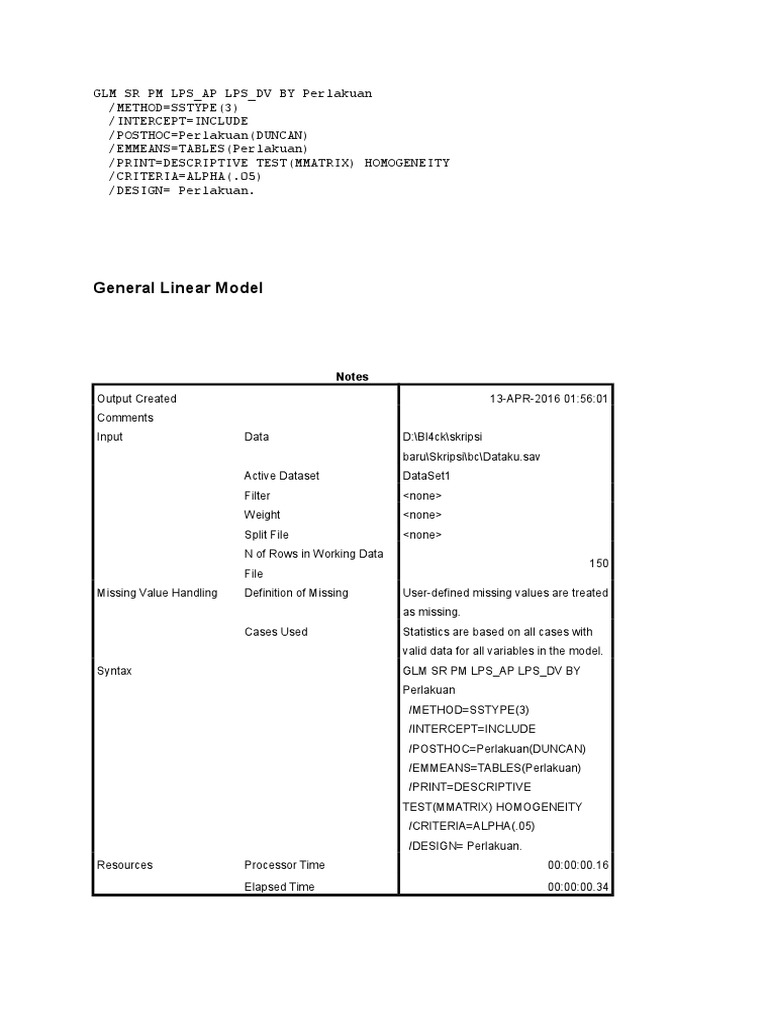 General Linear Model: Notes | PDF | Teaching Methods & Materials ...